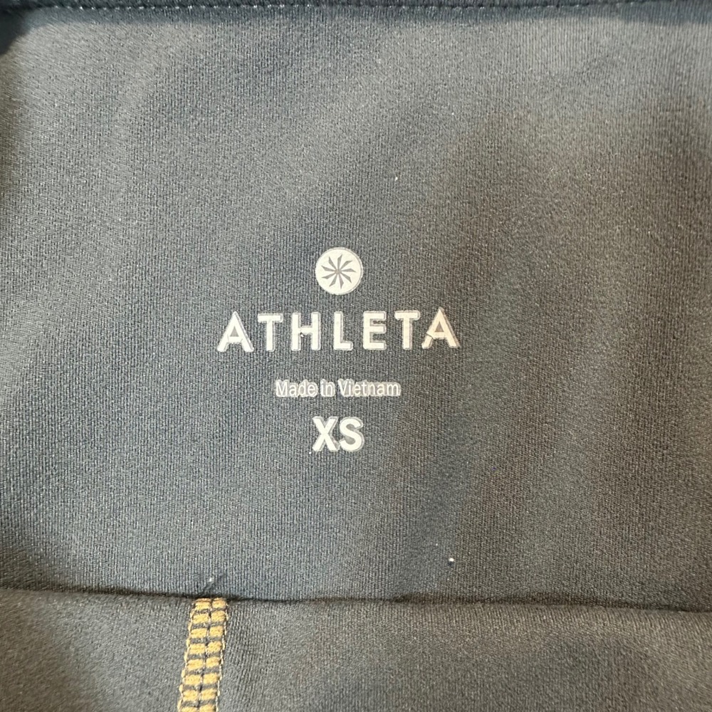 Athleta High Rise Mesh Ladder Cutout Leggings Gray Gold Stitch XS 869241-04 FA17 - Picture 5 of 11
